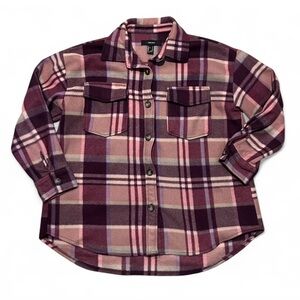 Pink and purple plaid flannel